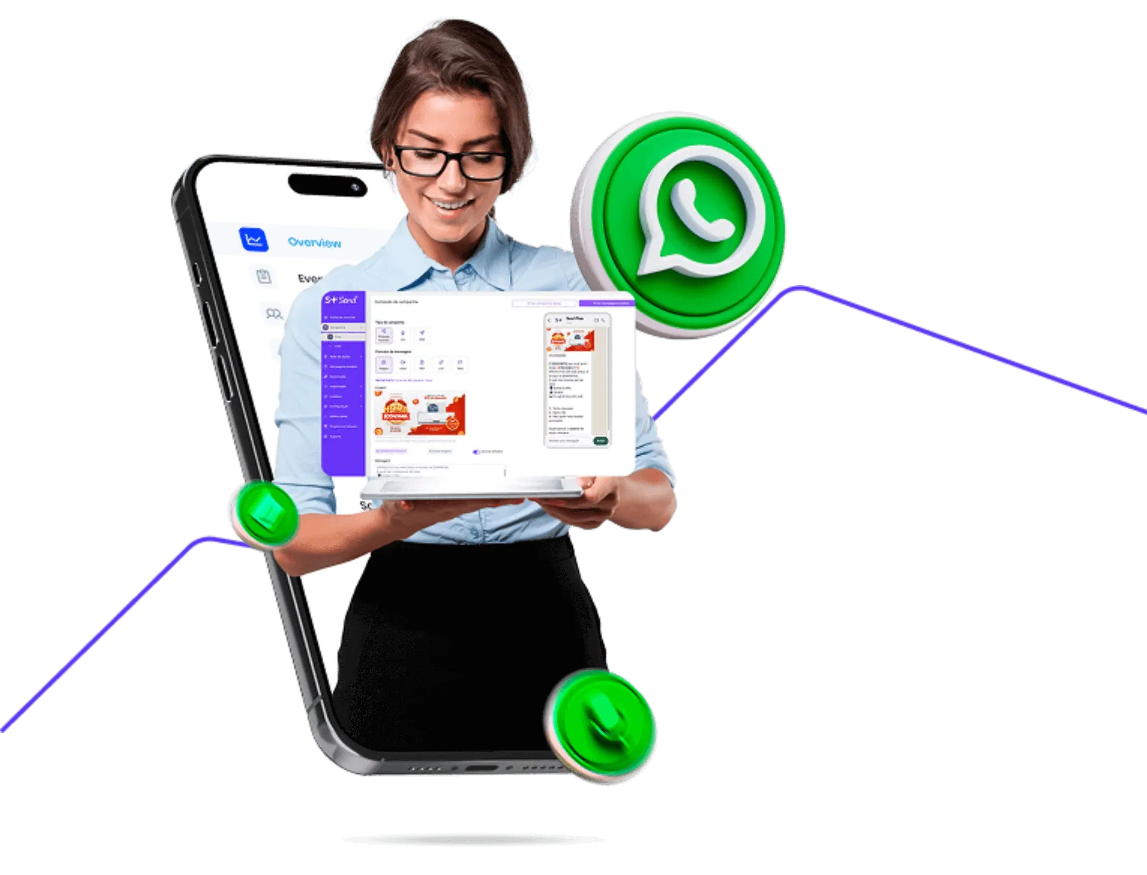 Imagem de uma mulher usando o aplicativo Soul Send